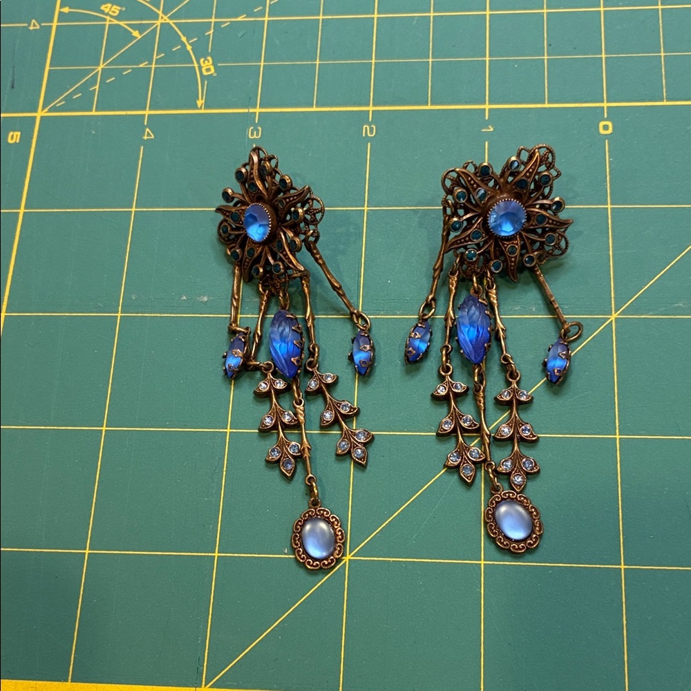 Elegant Blue Dangle Earrings